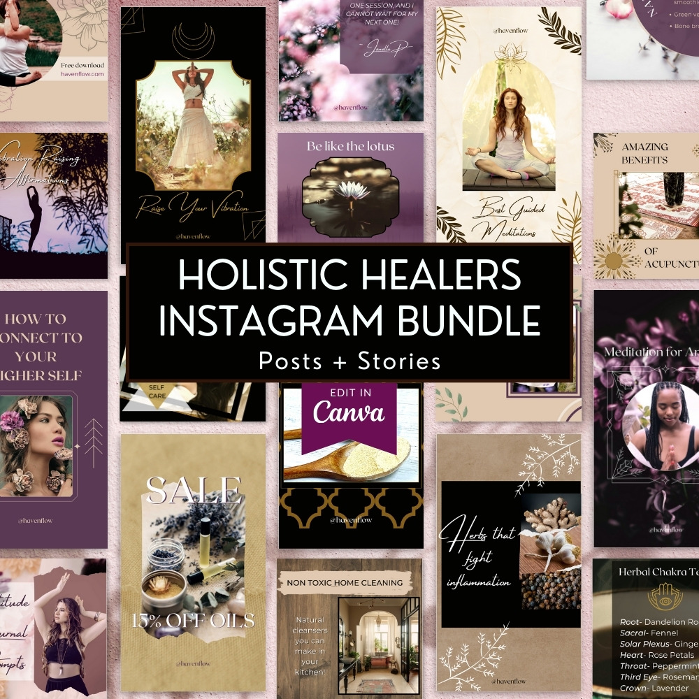Holistic Healers Social Media Templates for Canva