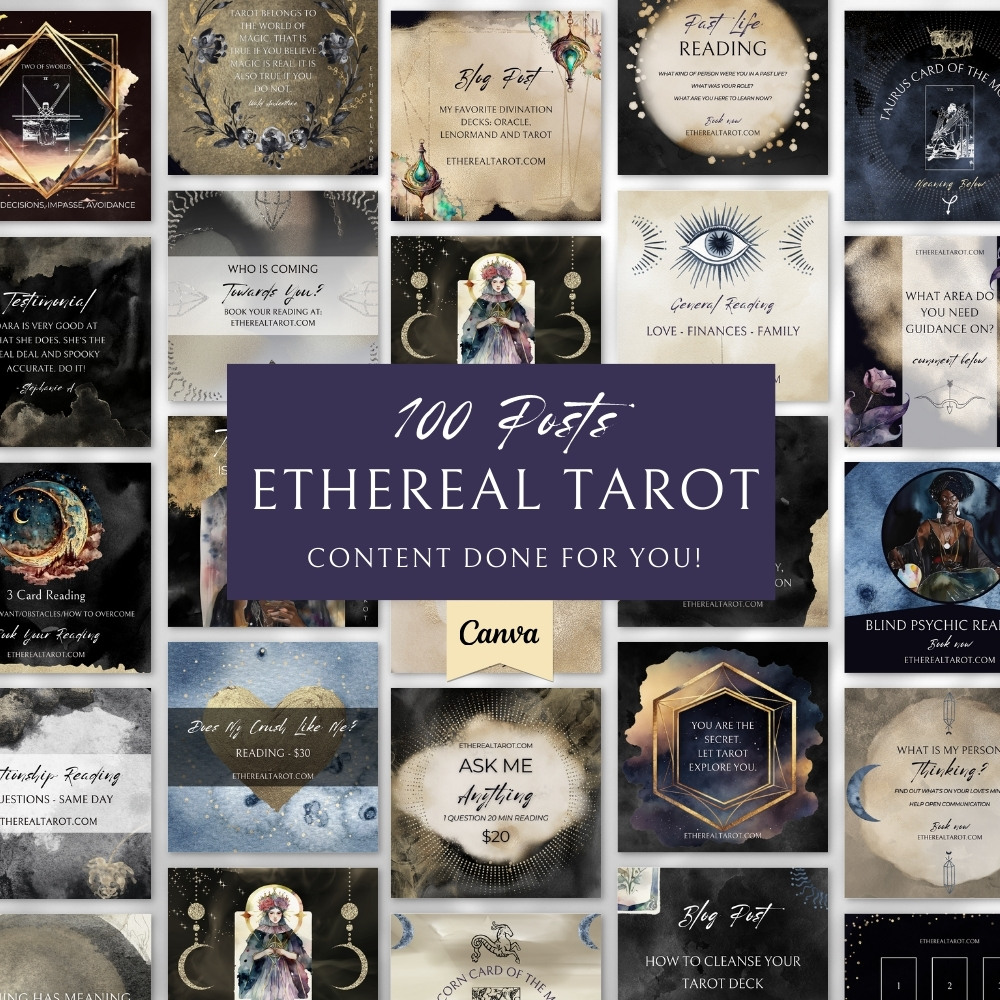 Tarot Reader Canva Templates Instagram Social Media Templates